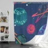 Asteroids Planets Pattern Shower Curtain