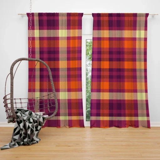 Attractive Colorful Check Pattern Plaid Curtain