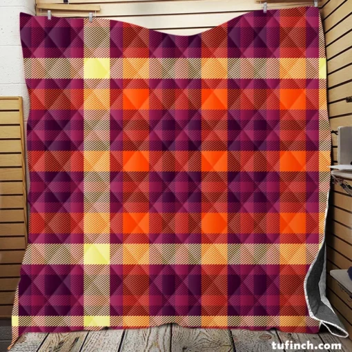 Attractive Colorful Check Pattern Plaid Quilt Blanket