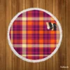 Attractive Colorful Check Pattern Plaid Round Beach Towel