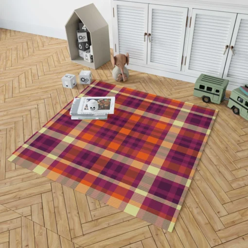 Attractive Colorful Check Pattern Plaid Rug 1