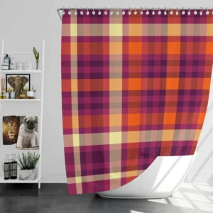 Attractive Colorful Check Pattern Plaid Shower Curtain