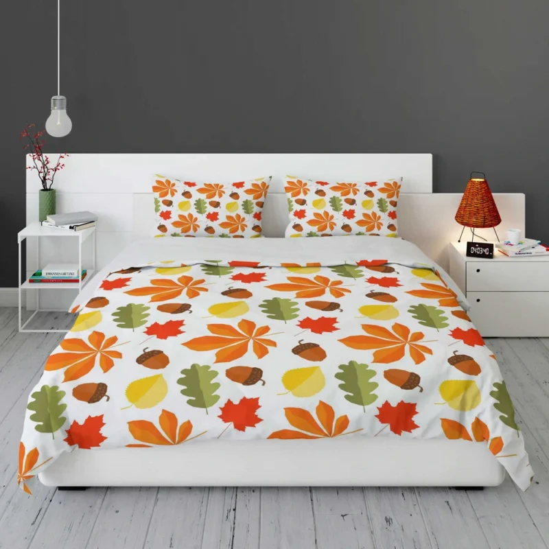 Autumn Leaves And Acorn Nut Bedding Set 1