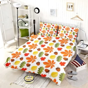 Autumn Leaves And Acorn Nut Bedding Set