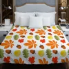 Autumn Leaves And Acorn Nut Duvet Cover