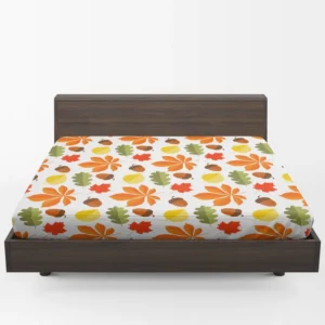 Autumn Leaves And Acorn Nut Fitted Sheet 1