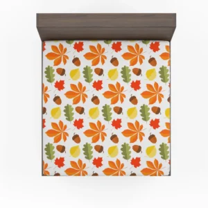 Autumn Leaves And Acorn Nut Fitted Sheet