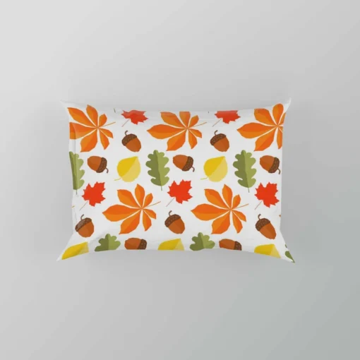 Autumn Leaves And Acorn Nut Pillow Case