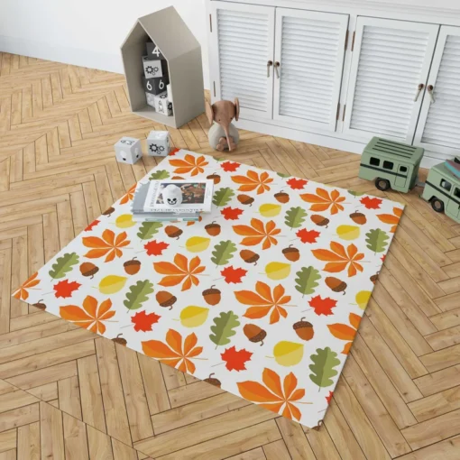 Autumn Leaves And Acorn Nut Rug 1