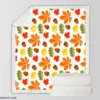 Autumn Leaves And Acorn Nut Sherpa Fleece Blanket