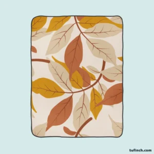 Autumn Leaves Art Design Fleece Blanket 1