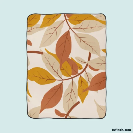 Autumn Leaves Art Design Fleece Blanket 1