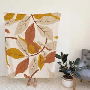 Autumn Leaves Art Design Fleece Blanket