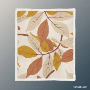 Autumn Leaves Art Design Sherpa Fleece Blanket 1