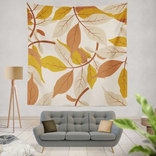 Autumn Leaves Art Design Wall Tapestry