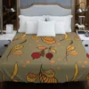 Autumn Leaves Berries Herb Vector Duvet Cover