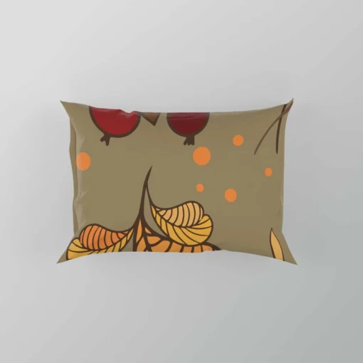 Autumn Leaves Berries Herb Vector Pillow Case