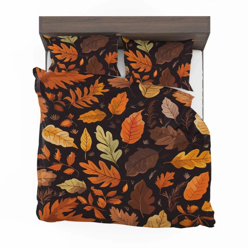 Autumn Leaves Hand Drawn Patterns Bedding Set 2