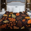 Autumn Leaves Hand Drawn Patterns Duvet Cover