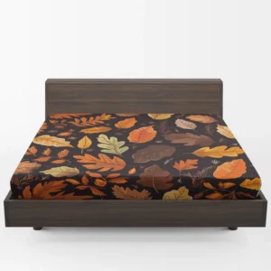 Autumn Leaves Hand Drawn Patterns Fitted Sheet 1