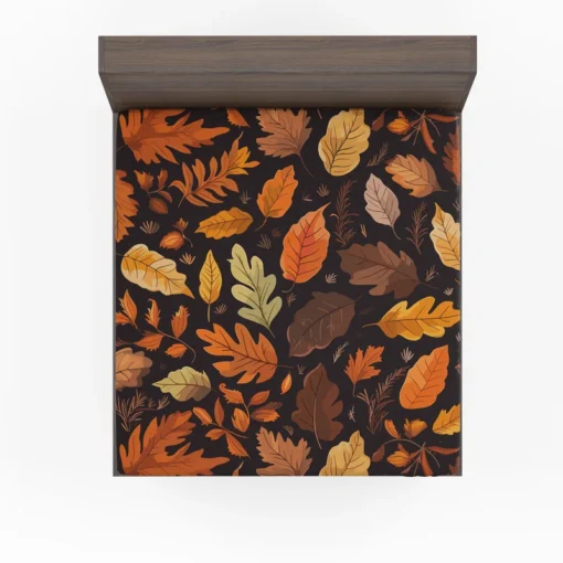 Autumn Leaves Hand Drawn Patterns Fitted Sheet