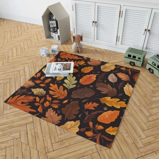 Autumn Leaves Hand Drawn Patterns Rug 1