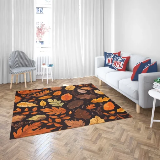 Autumn Leaves Hand Drawn Patterns Rug 2