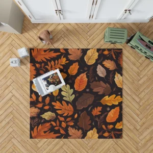 Autumn Leaves Hand Drawn Patterns Rug