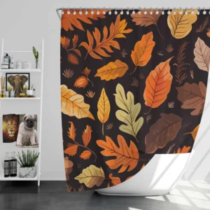 Autumn Leaves Hand Drawn Patterns Shower Curtain