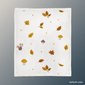 Autumn Leaves Infinite Pattern Sherpa Fleece Blanket 1