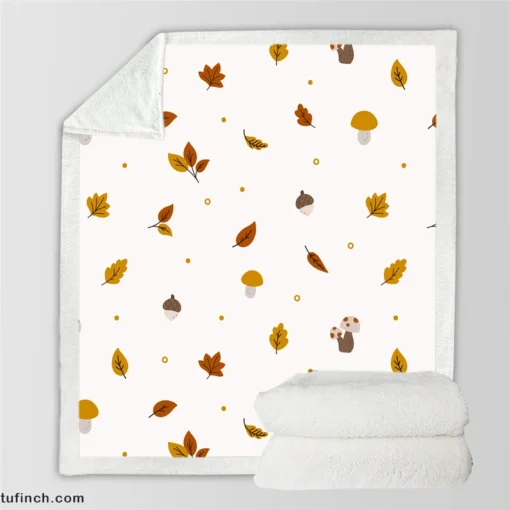 Autumn Leaves Infinite Pattern Sherpa Fleece Blanket