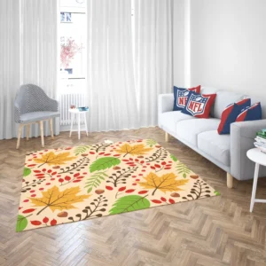 Autumn Leaves & Nuts Pattern Rug 2