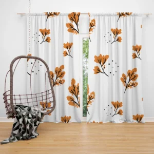 Autumn Leaves Pattern Curtain