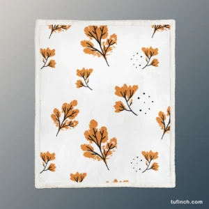 Autumn Leaves Pattern Sherpa Fleece Blanket 1