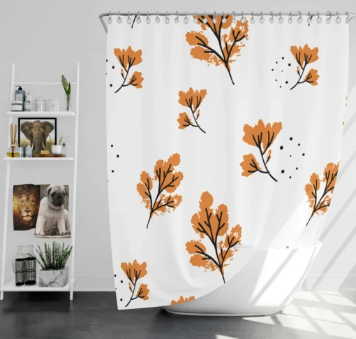 Autumn Leaves Pattern Shower Curtain