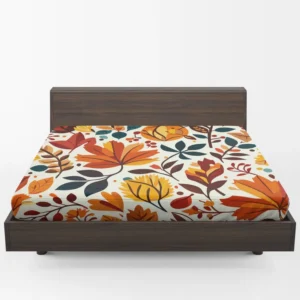 Autumn Mood Summer Print Design Fitted Sheet 1