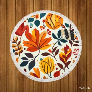 Autumn Mood Summer Print Design Round Beach Towel