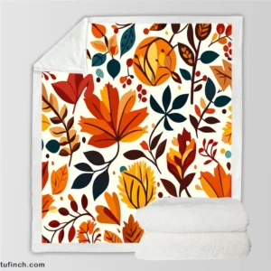 Autumn Mood Summer Print Design Sherpa Fleece Blanket