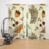 Autumn Rowan Berries Acorn Pattern Curtain