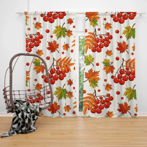 Autumn Rowan Berries Curtain