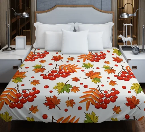 Autumn Rowan Berries Duvet Cover