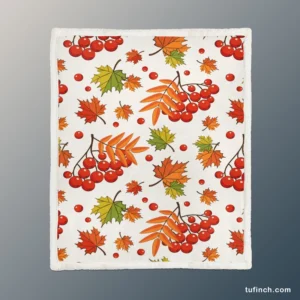 Autumn Rowan Berries Sherpa Fleece Blanket 1