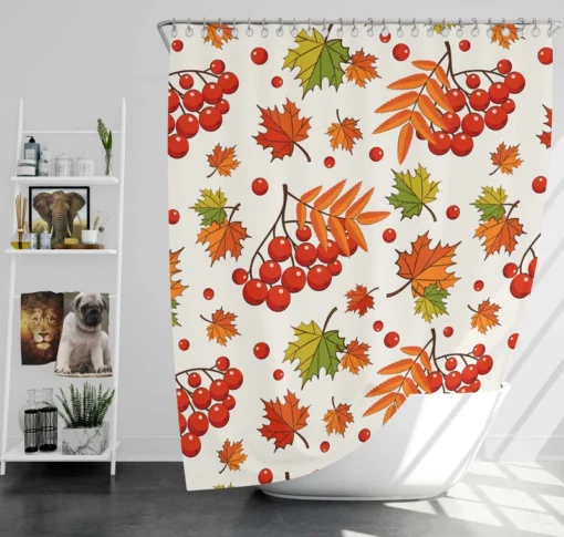 Autumn Rowan Berries Shower Curtain