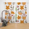 Autumn Season Teapot Berry Maple Leaves Curtain