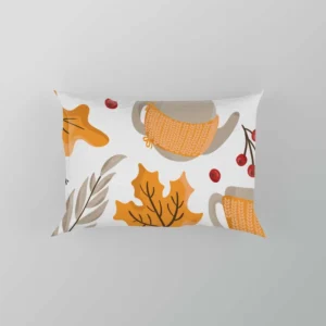 Autumn Season Teapot Berry Maple Leaves Pillow Case