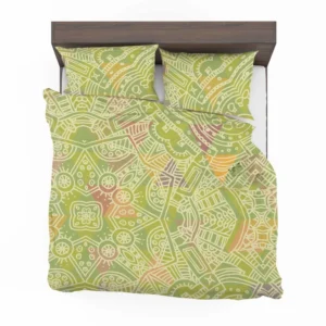 Avocado Green Abstract Pattern Design Bedding Set 1