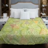 Avocado Green Abstract Pattern Design Duvet Cover