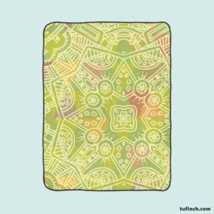 Avocado Green Abstract Pattern Design Fleece Blanket 1