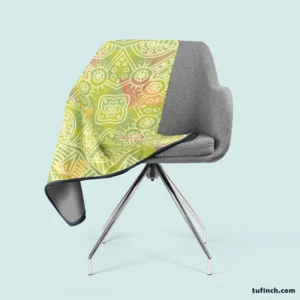 Avocado Green Abstract Pattern Design Fleece Blanket 2