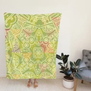 Avocado Green Abstract Pattern Design Fleece Blanket